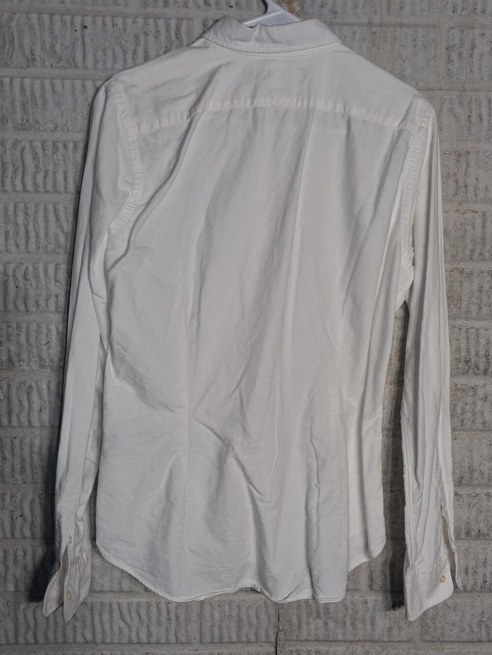Ralph Lauren Men's White Button-Down Cotton Shirt with Polo Logo
